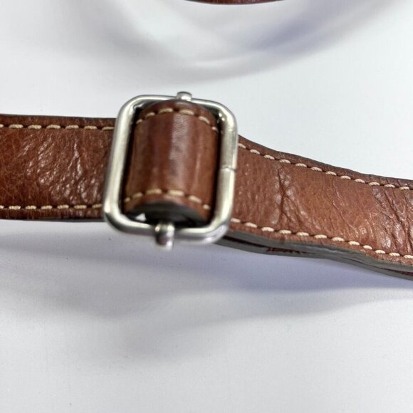 Fossil Leather Crossbody Bag MultiTexture Brown, Gray, Silver Vintage Classic - Picture 12 of 16